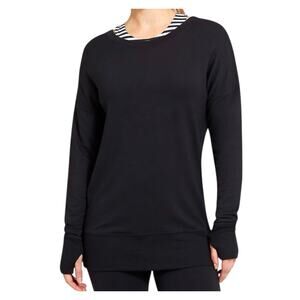 Athleta Chakra Sweatshirt Open Back Black